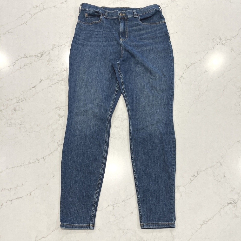 Duluth Trading Womens Sz 12 Daily Denim High Rise Skinny‎ Blue Jeans Stretch